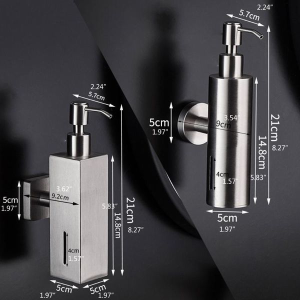 

stainless steel soap dispenser bathroom shampoo wall mounted e8bd liquid