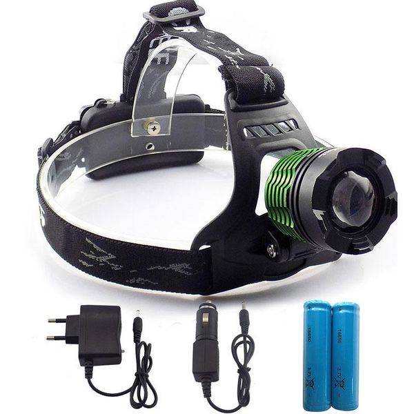 

headlamps t6 led headlamp head lamp torch frontal 2000lm rechargeable headlight with ac car charger 18650 battery t1