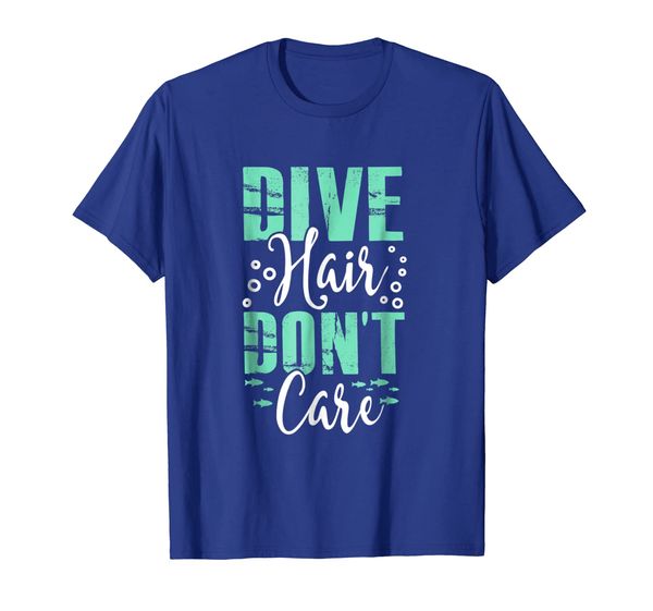 

dive hair don't care t-shirt funny scuba diving iver, White;black