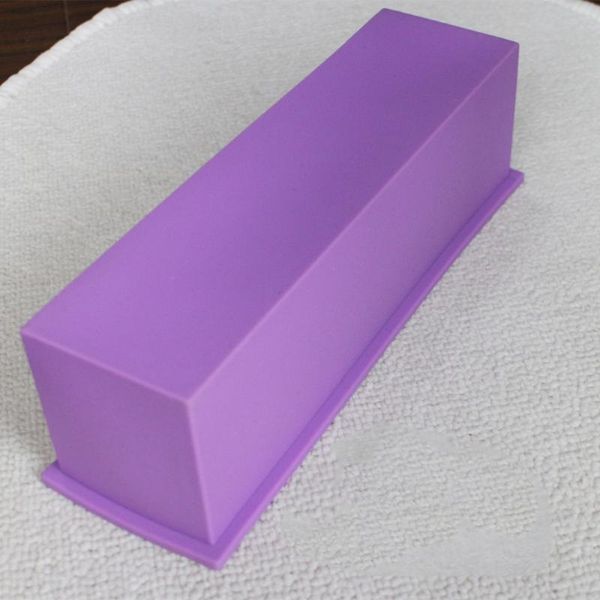 

craft tools flexible rectangular soap loaf silicone mold diy tool for cake making supplies (random color, small size)