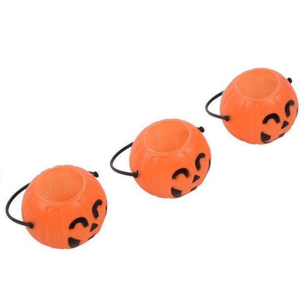 

gift wrap pumpkin candy holder 12 mini trick-or-treat halloween bucket:orange