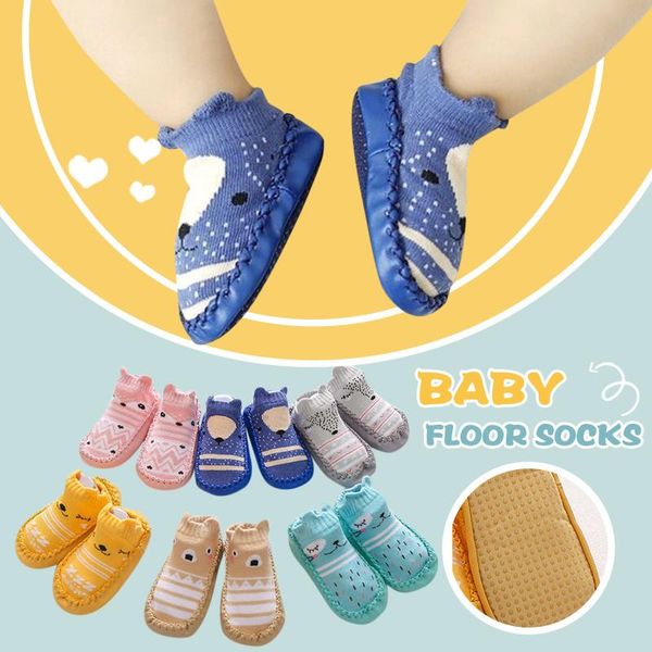

first walkers 2021 baby socks with rubber soles infant sock born autumn winter children floor shoes anti slip soft sole