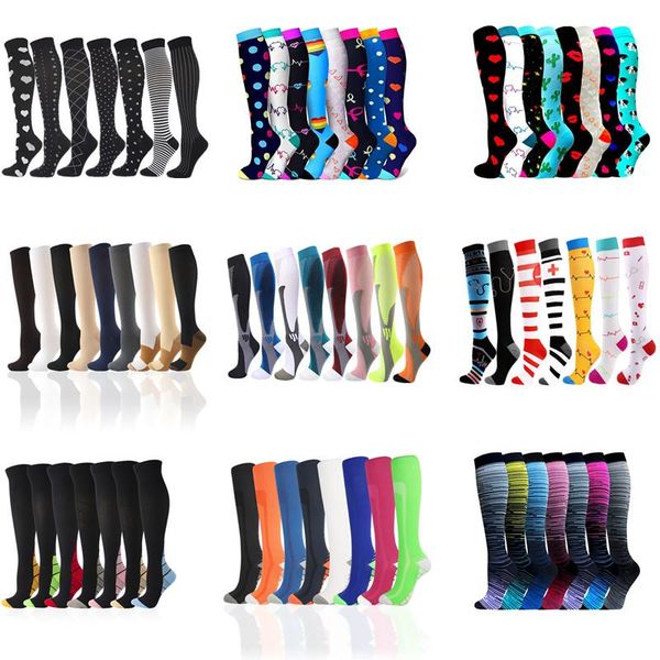

men's socks running compression stockings(3/5/6/7/8/9 pairs) soccer cycling fit for edema diabetes varicose veins, Black