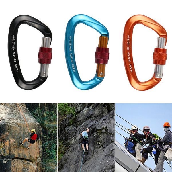

cords, slings and webbing outdoor rock climbing safety buckle 25kn screw lock carabiner hook master professional accessories