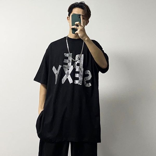 

summer fashion brand ins short sleeve t-shirt for men, White