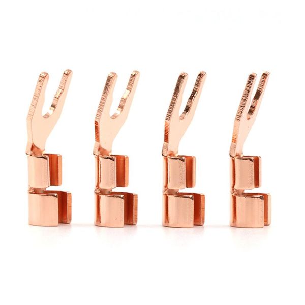 

smart power plugs 4x cmc solid copper spade plug speaker cable wire connector hifi