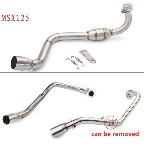 

38-51mm modified motorcycle exhaust muffler middle pipe and front link full system slip-on for msx 125 grom msx125 escape m