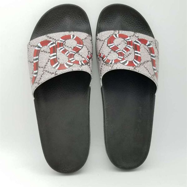 

mens womens fashion rubber slides sandals with pearl tiger snaker flower outdoor beach slippers casual flip flops ulanbator, Black