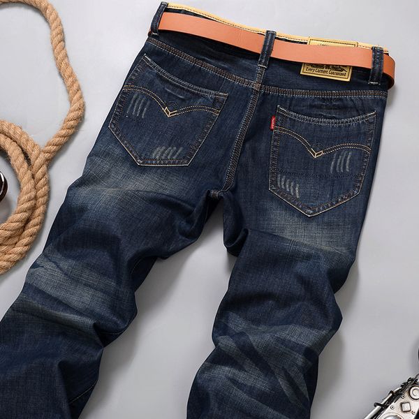 

a 326 muzhilee straight jeans men fall paragraph easing young male leisure restore ancient ways the new autumn winter long pants, Blue