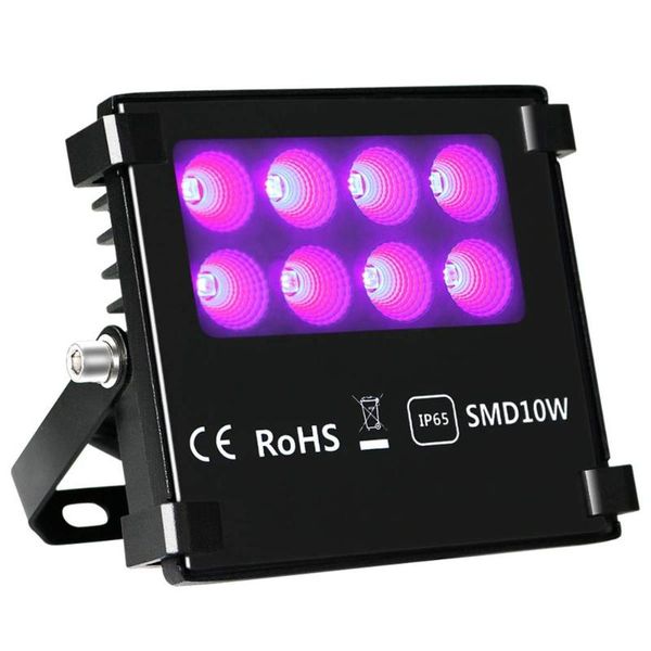 

floodlights 10pcs ac85-265v ip65 10w black light uv lights,dj disco night club,party,neon glow,uv ink curing, fluorescent effect