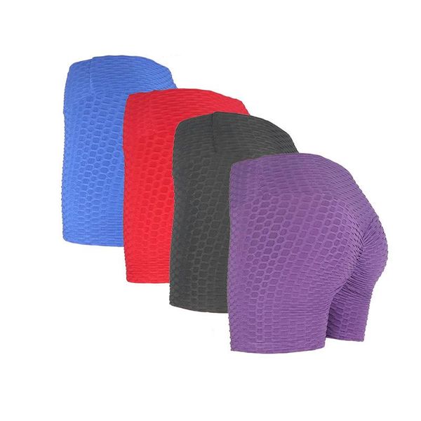 

yoga outfits shorts women sports wear fitness short pants skinny female push up gym clothing solid color elastic breathable flex, White;red