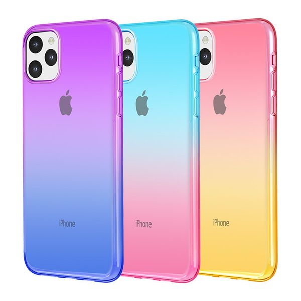 

gradient colors anti shock airbag clear cases for iphone 13 12 mini 11 pro max xr xs 8 7 6s plus samsung s20 s21