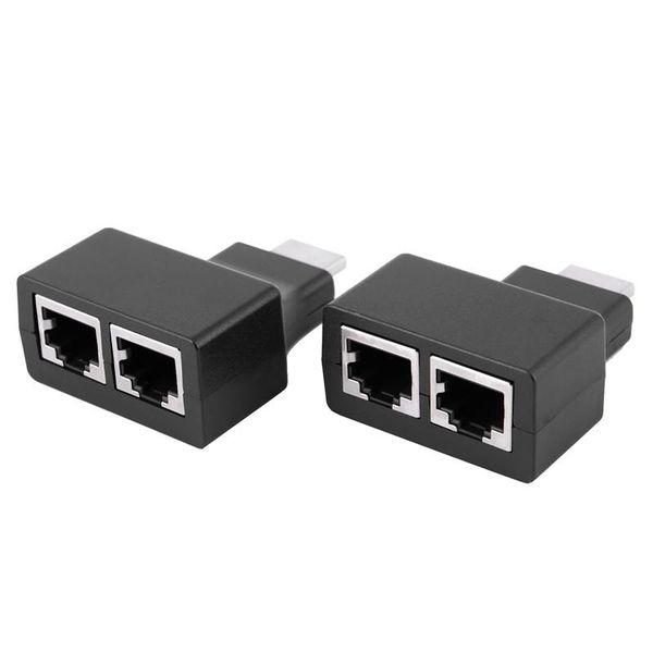 

audio cables & connectors 1080p 4k to rj45 adapter dual ethernet network extender by cat 5/6 3d hdtv