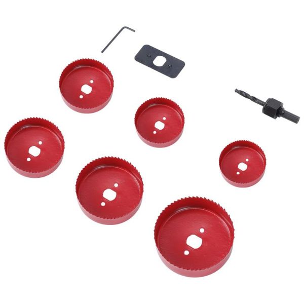 

hand tools 9pcs practical hole opener multifunction punching tool woodwork red