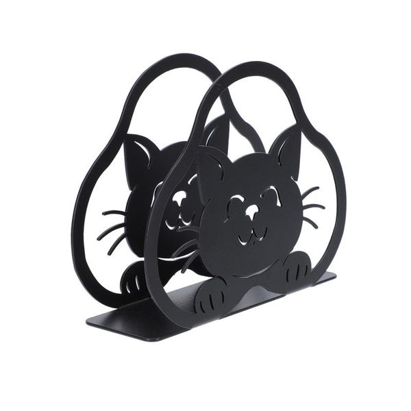 

toilet paper holders 1pc iron napkin holder table stand artistic ornament (black)