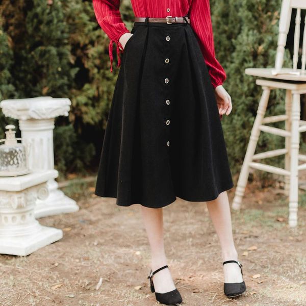 

skirts 2021 fashion women's clothing vintage womens long skirt, Black