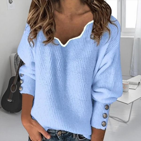 

winter women button knit womens sweaters bohemian plus size casual long sleeve plain pullover ladies pullovers, White;black