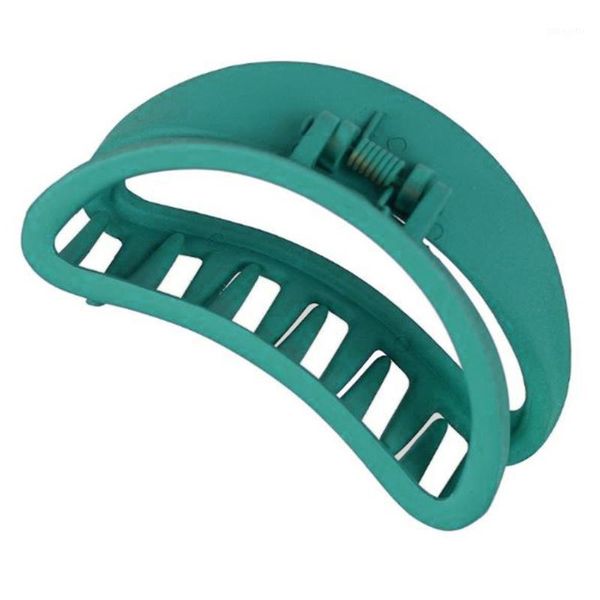

women large plastic hair claw hollow matte solid color jaw clip ponytail holder1