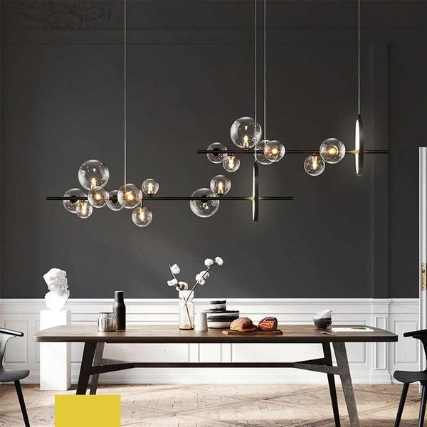 

pendant lamps clear glass led lights living room dining hanging light fixtures g9 110-220v modern style hanglamp luminaire