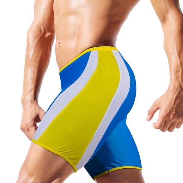 

men's shorts heavywood swim trunks stripe boxer swimwear nylon waterproof blue swimsuit swimming surfing sport male beach, White;black