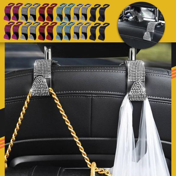 

hooks & rails 4pc hook diamond-encrusted car multifunctional storage concealed seat back home bathroom accessories decor