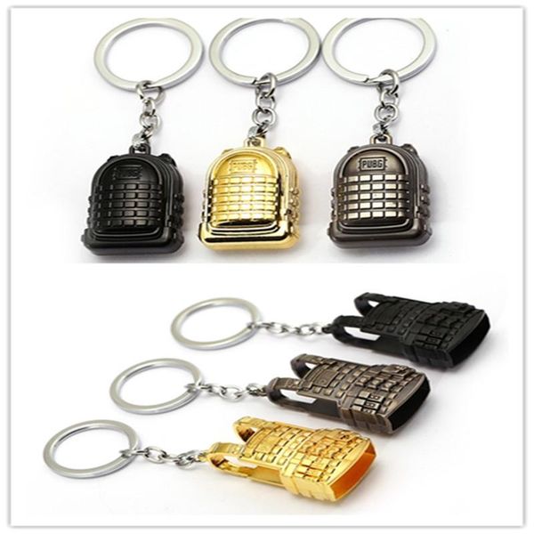 

keychains hsic 10pcs/lot wholesale playerunknown's battlegrounds keychain level 3 backpack pubg metal pendant vest men chaveiro hc12670, Silver