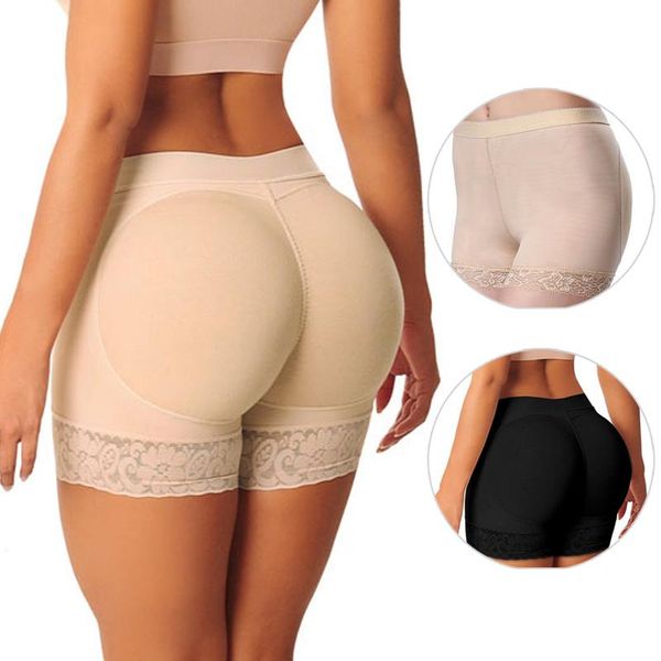 

women's shapers push up panties abundant buttocks sponge bupads insert hip simple removable wash five size, Black;white