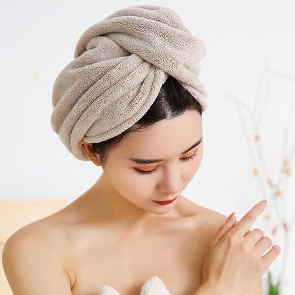 

dry hair cap triangle shower coral velvet thickening super absorbent headband1