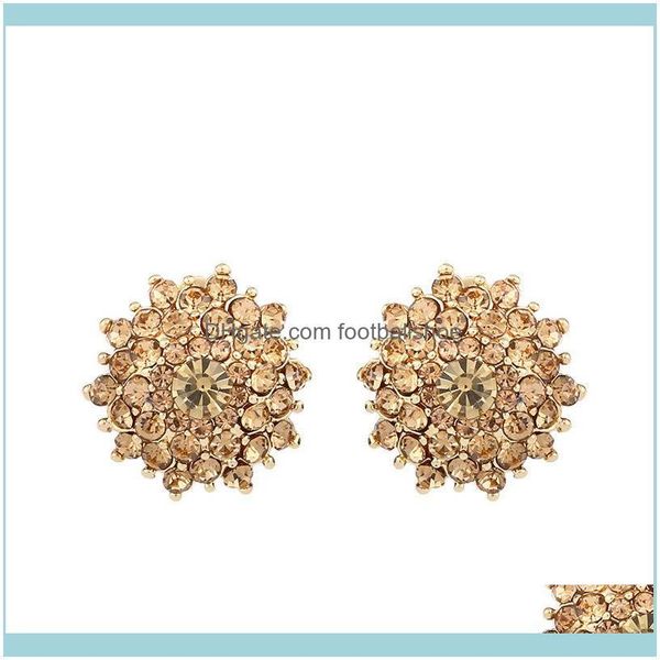 

stud earrings jewelrydesigners aessories no hole with diamond round ear clip drop delivery 2021 noz72, Golden;silver