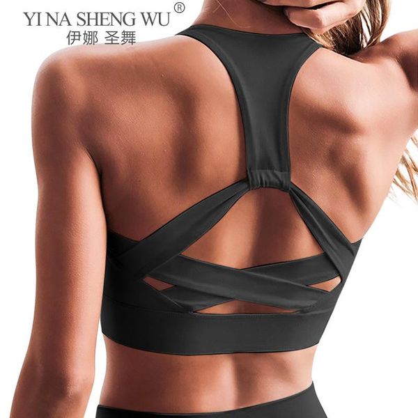 

women push up sports yoga bra for gym running athletic vest hollow out sportswear absorb underwear outfit