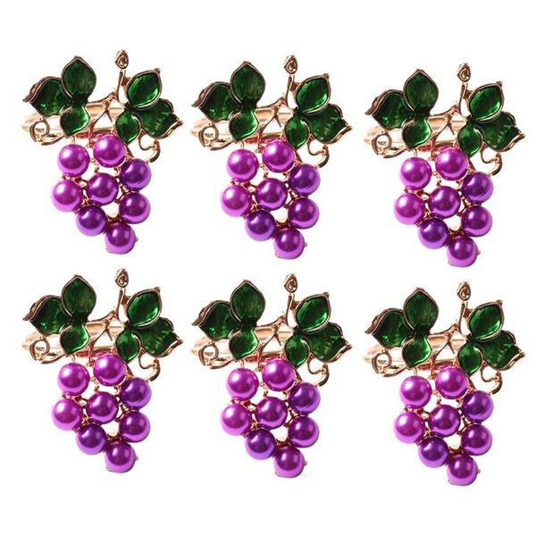 

napkin rings 6pcs western food fruit buckle grape ring holder metal mouth cloth tableware