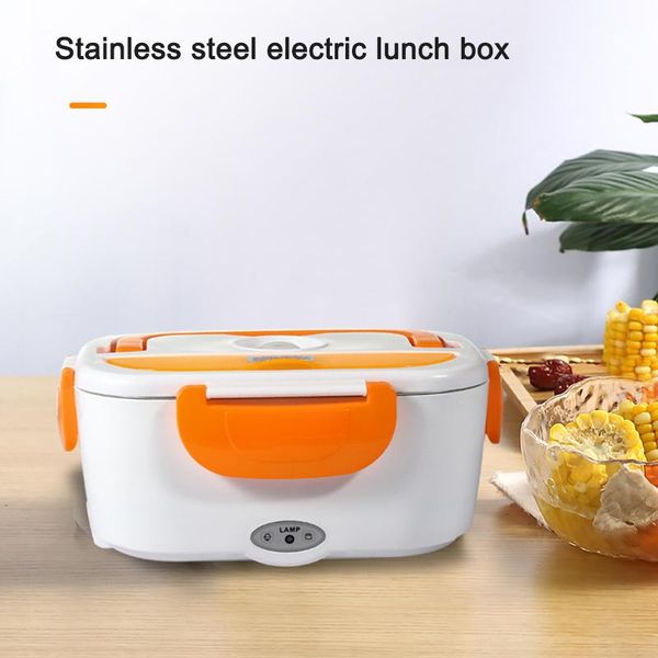 

dinnerware sets portable electric heating stainless steel lunch box home car dual use rice warmer vj-drop