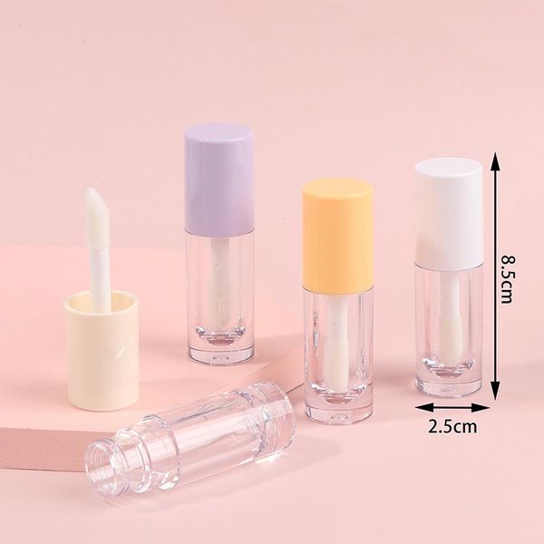 

storage bottles & jars 6ml clear plastic lipgloss packaging tube cosmetic empty lip gloss container with different color lid