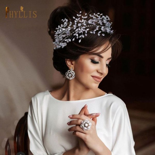 

hair clips & barrettes a358 bridal headband silver tiara for bride headpiece jewelry tiaras women leaf wedding accessories pageant hairbands, Golden;silver