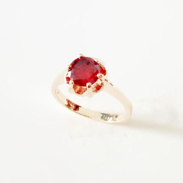 

wedding rings women ring 585 gold jewelry red round shape designs for fashion, Slivery;golden