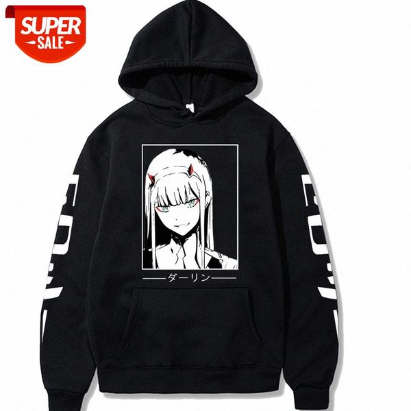 

women's zero two darling in the franxx print plus fleece hoodie #eq3z, Black
