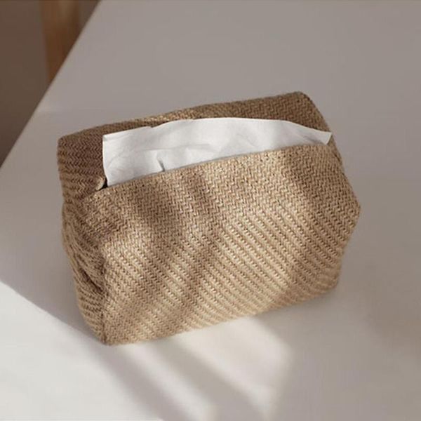 

storage bags ns cotton and linen pumping box fabric simple weaving homestay decoration toilet paper beige apricot po prop