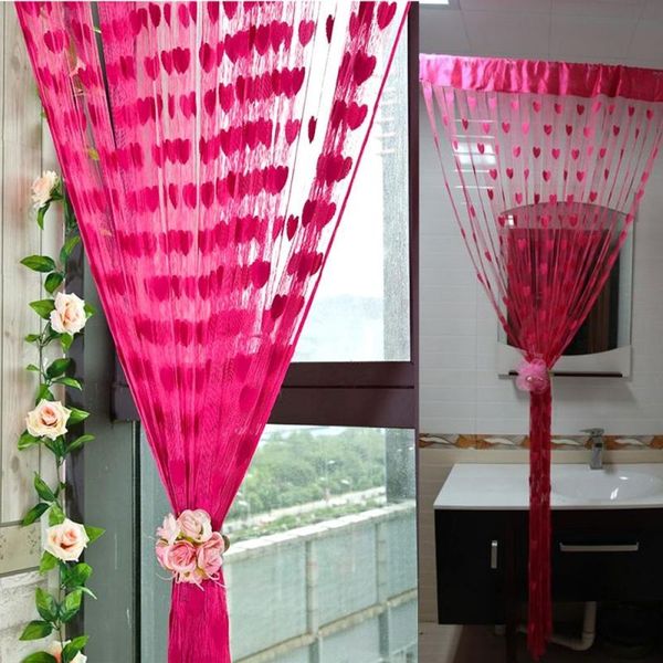 

blinds heart panel line string curtain tassel drape window panels door room divider rose