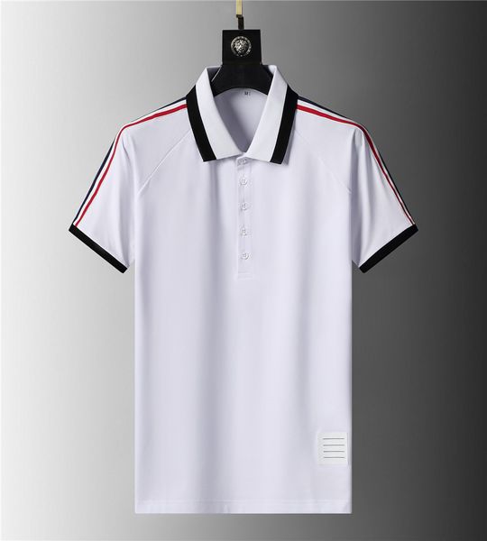 

2021 men's t-shirt european american fashion brand quality polo letter embroidered short sleeve casual and business double lapel shirt, White;black