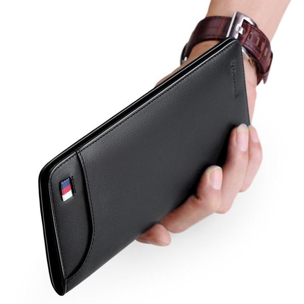 

wallet mens long leather slim clutch bag men genuine, Red;black