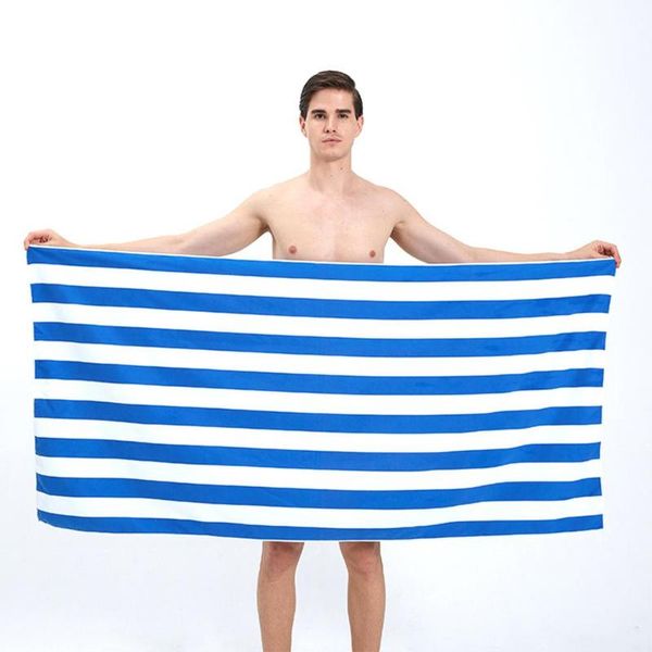 

towel double-sided velvet beach with striped bath sports