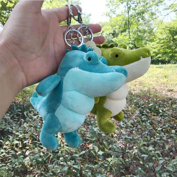 

10pieces/lot random cs new scented fat crocodile plush toy keychain cartoon crocodile doll school bag pendant doll doll key ring, Silver