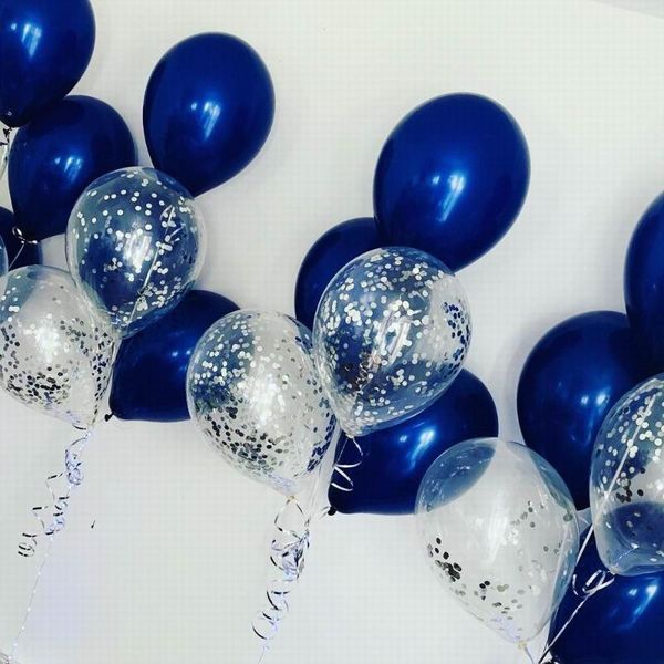 

party decoration 15pcs luminous blue ink latex balloons dark helium air balloon birthday wedding supplies globos