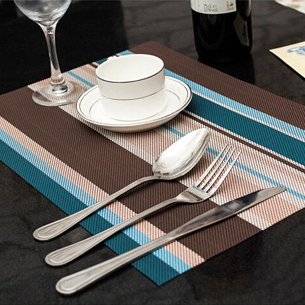 

mats & pads waterproof pvc stripe table heat-insulation rectangle tableware pad oil-proof home kitchen decorating accessories