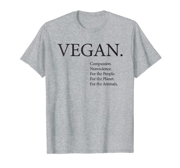 

vegan shirt (black ink, lighter shirt colors), White;black