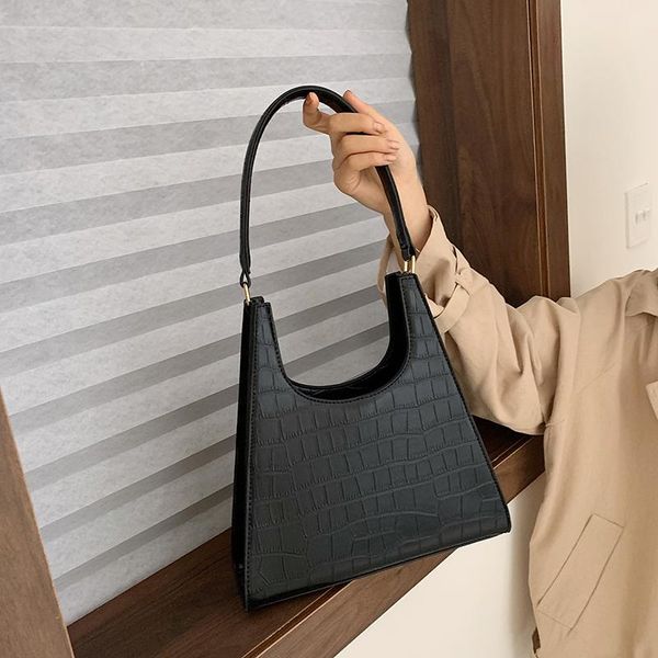 

evening bags french style leather shoulder bag crescent armpit small handbags for women clutch solid color fashion vintage tote purse