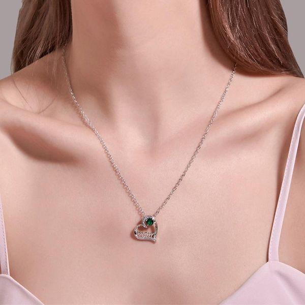 

fashion love letter pendant necklaces temperament simple heart-shaped mom necklace gift, Silver