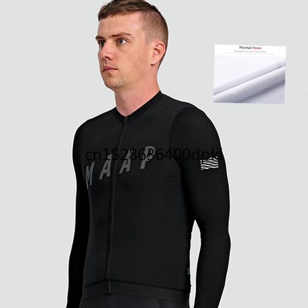 

racing jackets maap 2021 winter pro team thermal fleece men's cycling jersey clothing mountain outdoor bike wear bicycle clothes, Black;red