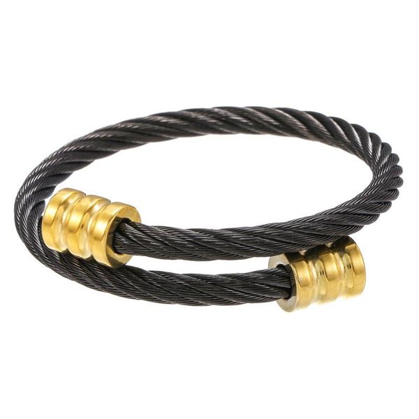 

trendy retro alloy material winding geometrical bracelets for men and women personality exquisite jewelry accessories wholesale bangle, Black