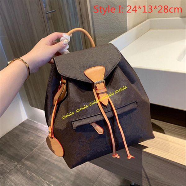 

2021 luxury women purses backpacks handbags designers school bags string back packs classic student bucket bag printed embossed flowers with